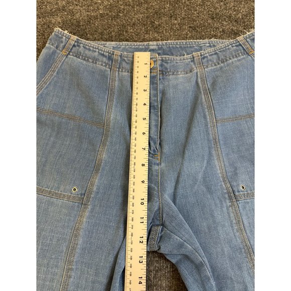 VTG Ralph Lauren Cropped Jeans‎ Women 10 Wide-Leg Gaucho Retro 90s Y2K Denim LRL - Picture 6 of 10